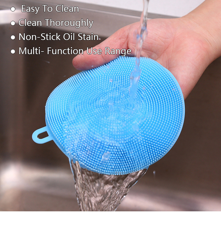 Washable Dish Wash Sponge Silicone Scrubber Dishwashing Cleaning Brush sponge