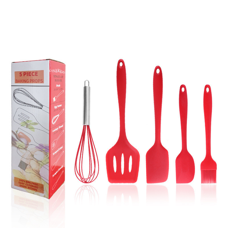 Hot Sale Kitchen Tool Stainless Heat Resistant Food-grade Silicone Baking Utensils Set