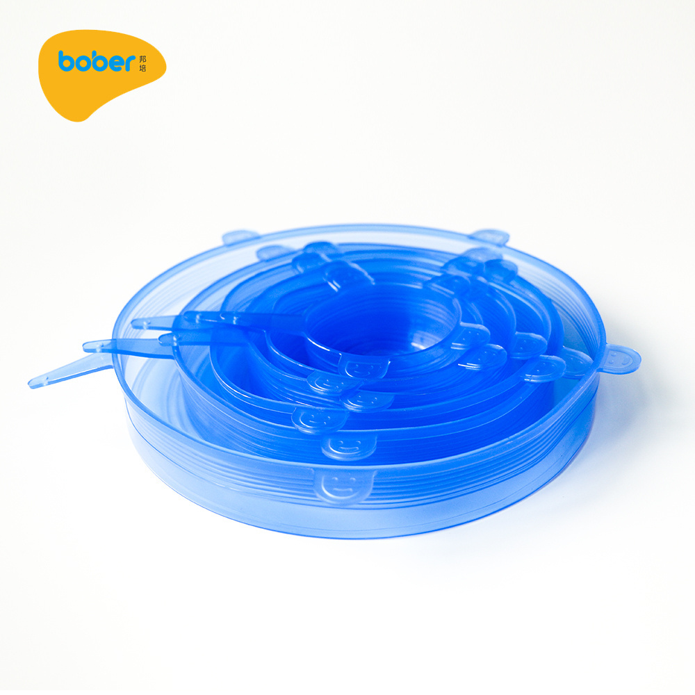 NEW 6 packs LFGB approved Silicone Stretch Lids BPA free silicone suction lid for the bowls and cups