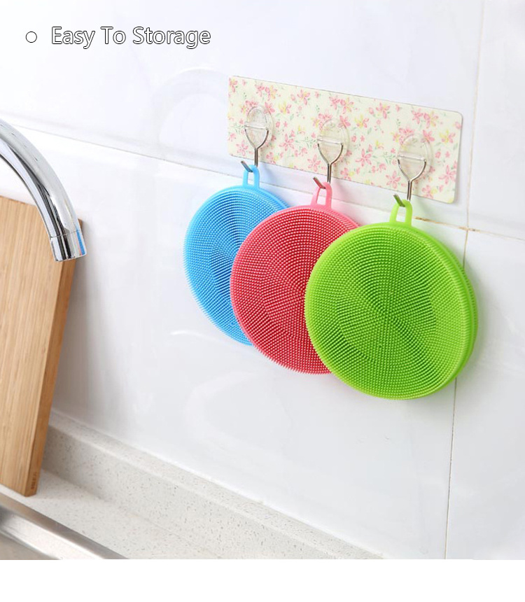 Washable Dish Wash Sponge Silicone Scrubber Dishwashing Cleaning Brush sponge