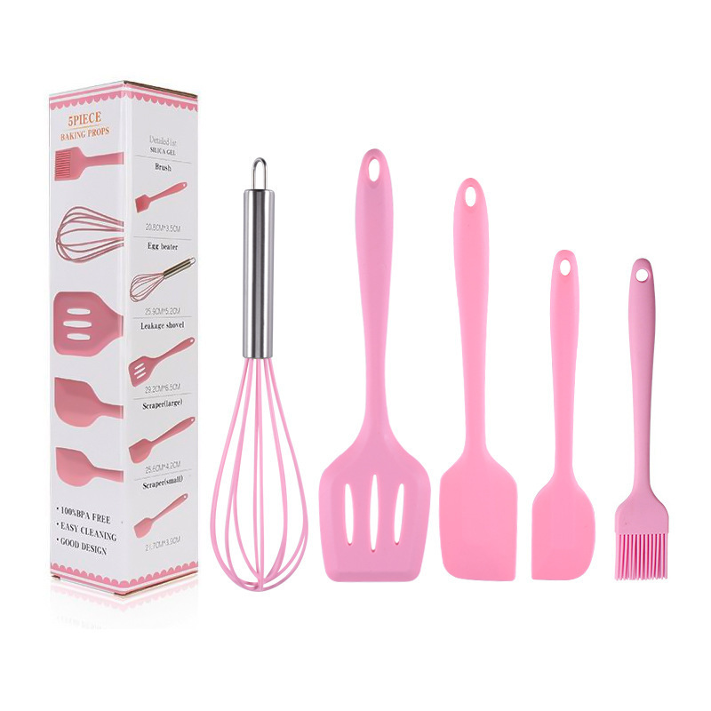 Hot Sale Kitchen Tool Stainless Heat Resistant Food-grade Silicone Baking Utensils Set