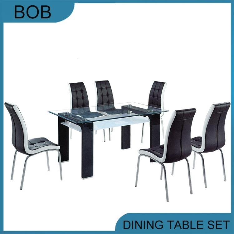 wholesale china modern stainless steel dining table base with glass top dining table set italian