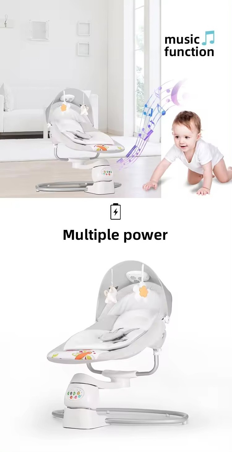 Portable newborn kids modern indoor living room automatic electric balance infant bouncer chair baby swing rocker with music