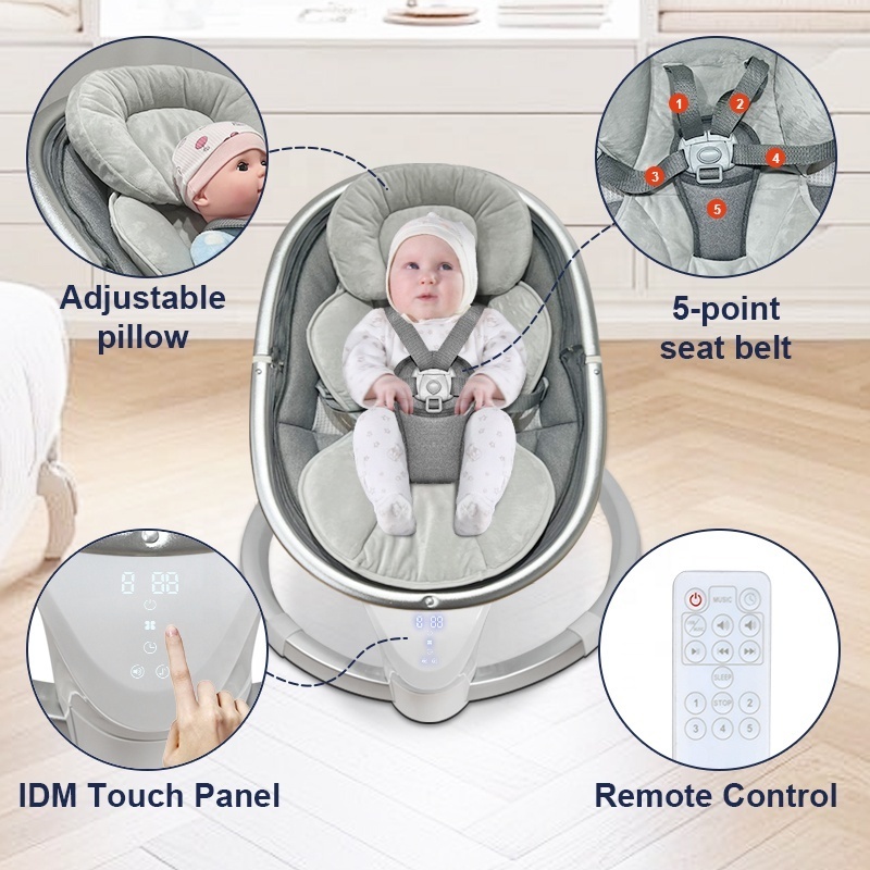 Multifunction folding safety rocking chair remote control infant automatic swing cradle electric baby rocker bouncer