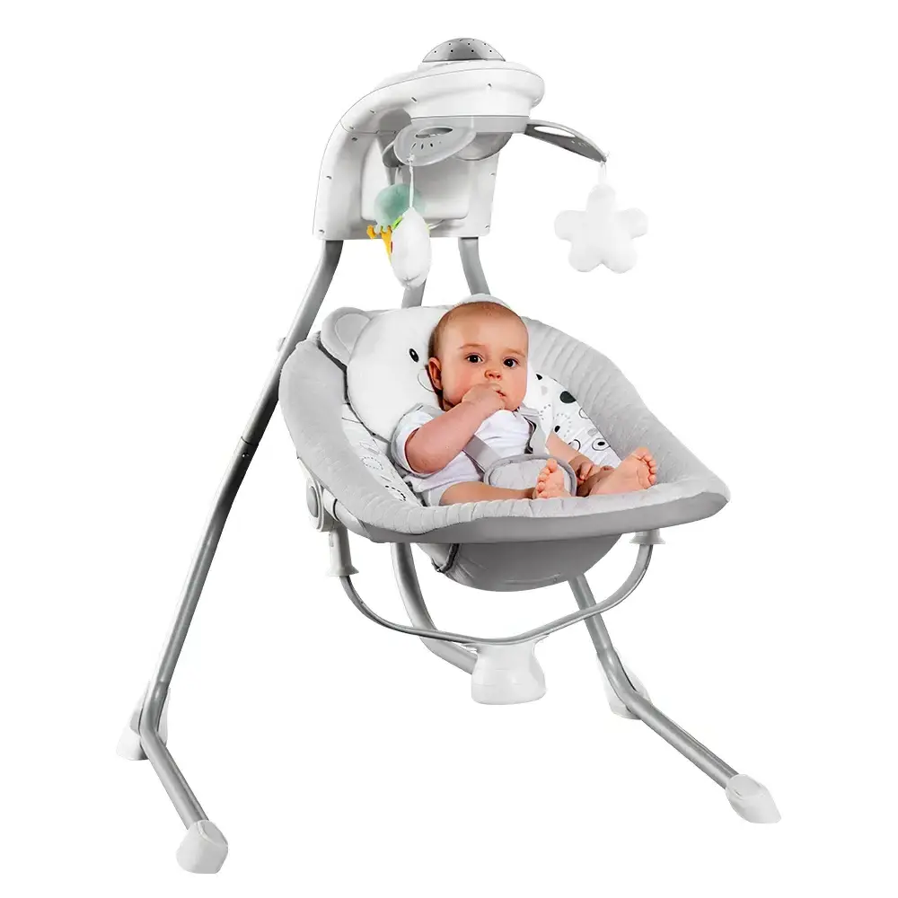 Living room electric smart rocking automatic new born bouncer infant cradle swing bed baby rocker crib with music night light