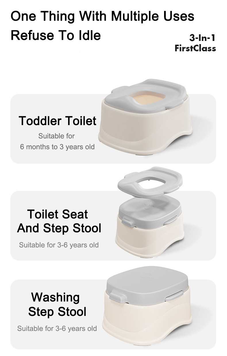 Baby potty folding infant kids 3 in 1 bath footstool chair training toilet seat portable new born baby potty with cover