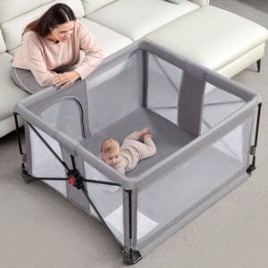 RONBEI Portable Baby Playpen, Easy to Assemble Foldable Playpen for Babies and Toddlers