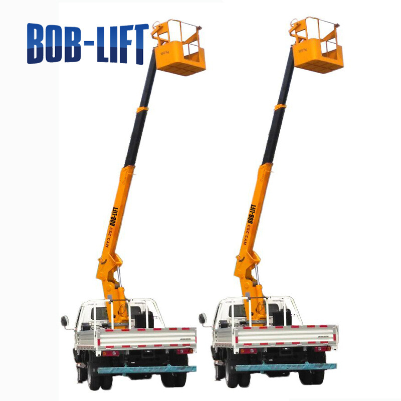 Truck Boom with Basket Working Platform Man Knuckle and Telescopic Boom Man Lift Crane Articulated 5 Ton Rated Load 9.06m 75