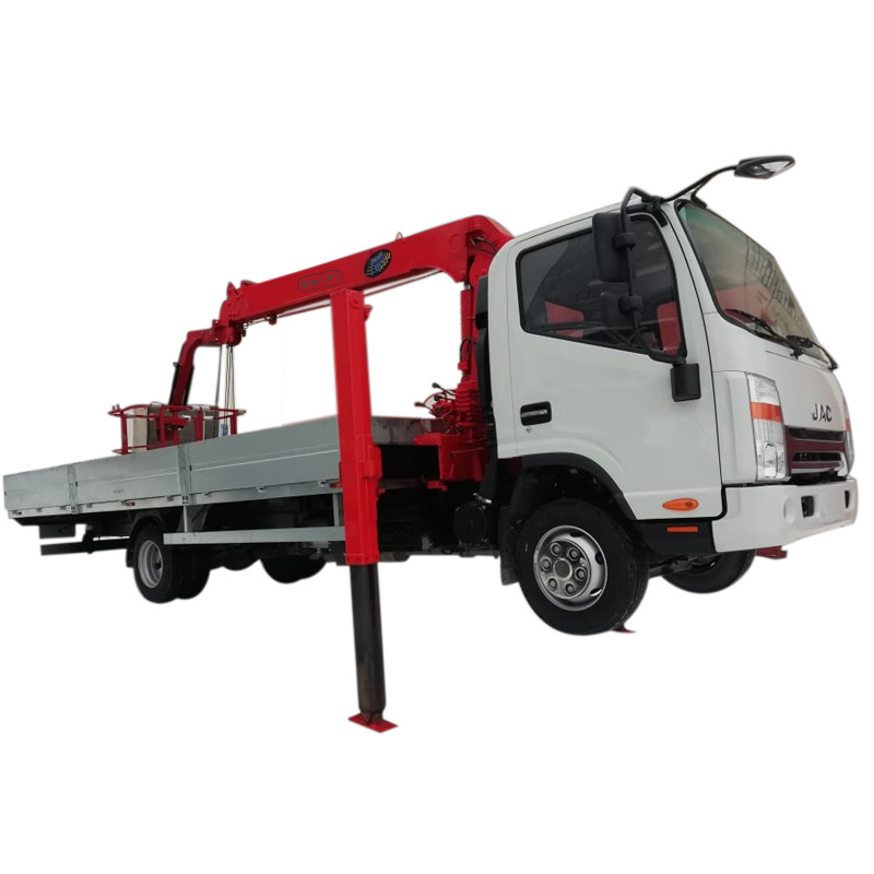 5t Telescopic Boom Self Loader Truck Mounted Crane Small Lift Crane 5 Ton Rated Load Dongfeng Engine with High Jack 9.06m 75