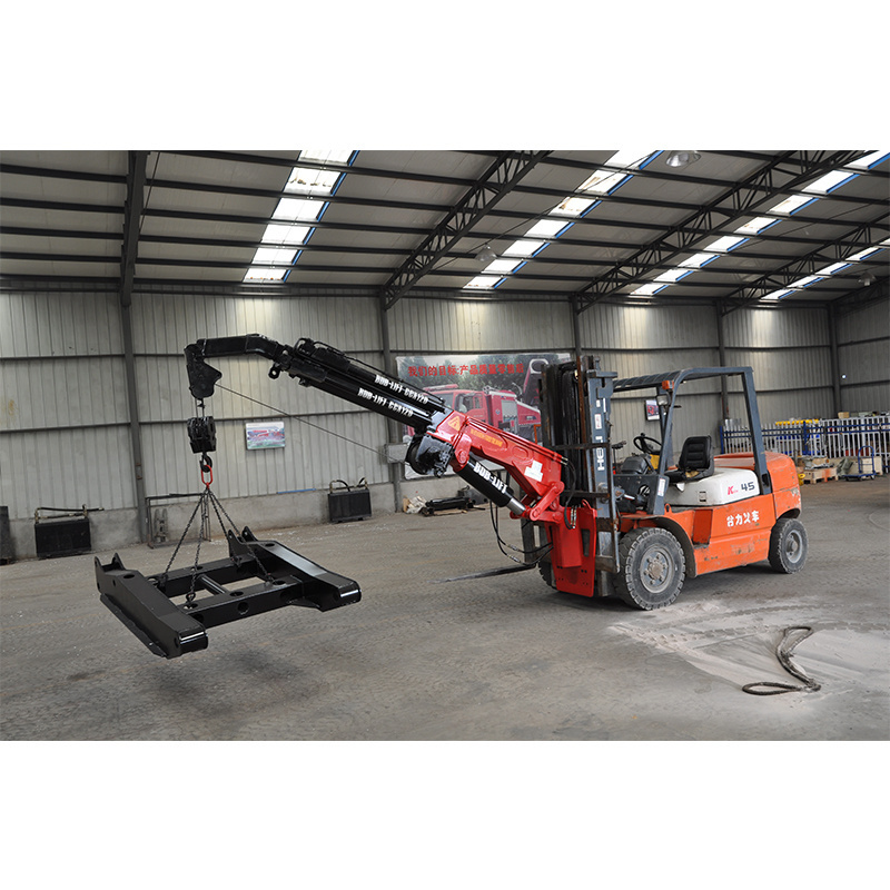 hydraulic 7ton telescopic boom forklift jib crane attachment