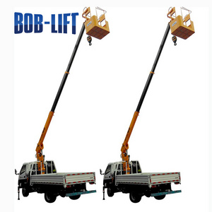 Truck Boom with Basket Working Platform Man Knuckle and Telescopic Boom Man Lift Crane Articulated 5 Ton Rated Load 9.06m 75