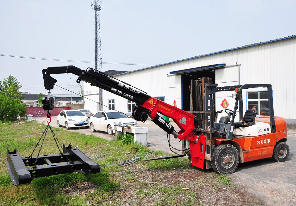 hydraulic 7ton telescopic boom forklift jib crane attachment