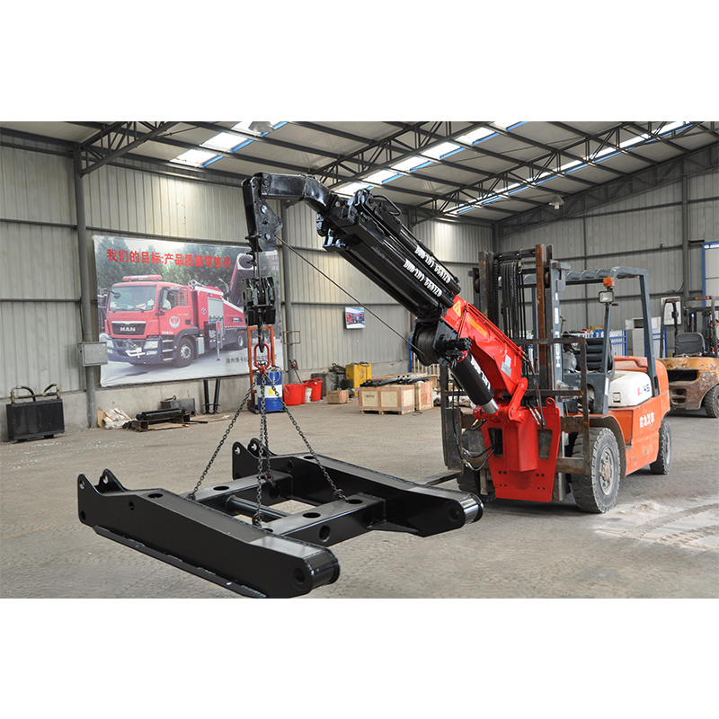 mini 2ton hydraulic telescopic forklift jib attachment boom crane