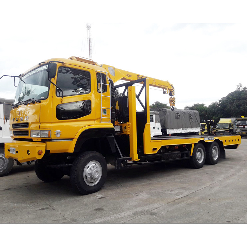 5t Telescopic Boom Self Loader Truck Mounted Crane Small Lift Crane 5 Ton Rated Load Dongfeng Engine with High Jack 9.06m 75