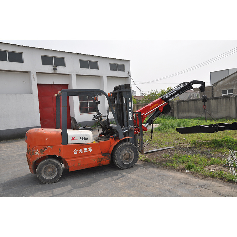 mini 2ton hydraulic telescopic forklift jib attachment boom crane