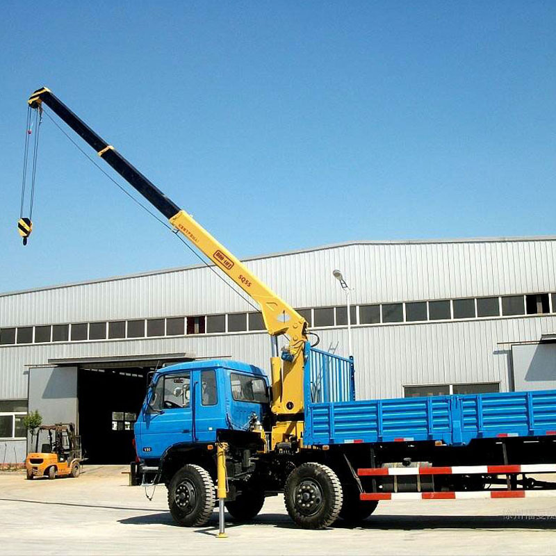 impeccable bob lift 5 Ton telescopic boom truck mounted man basket crane truck loading crane