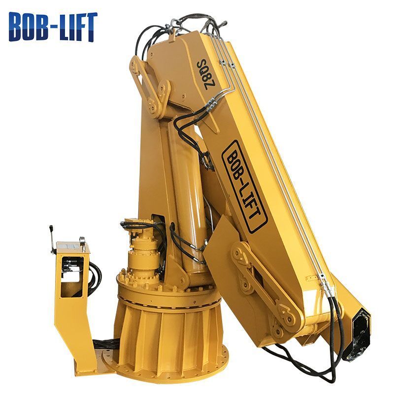 8 ton knuckle folded boom marine ship deck crane with diesel engine