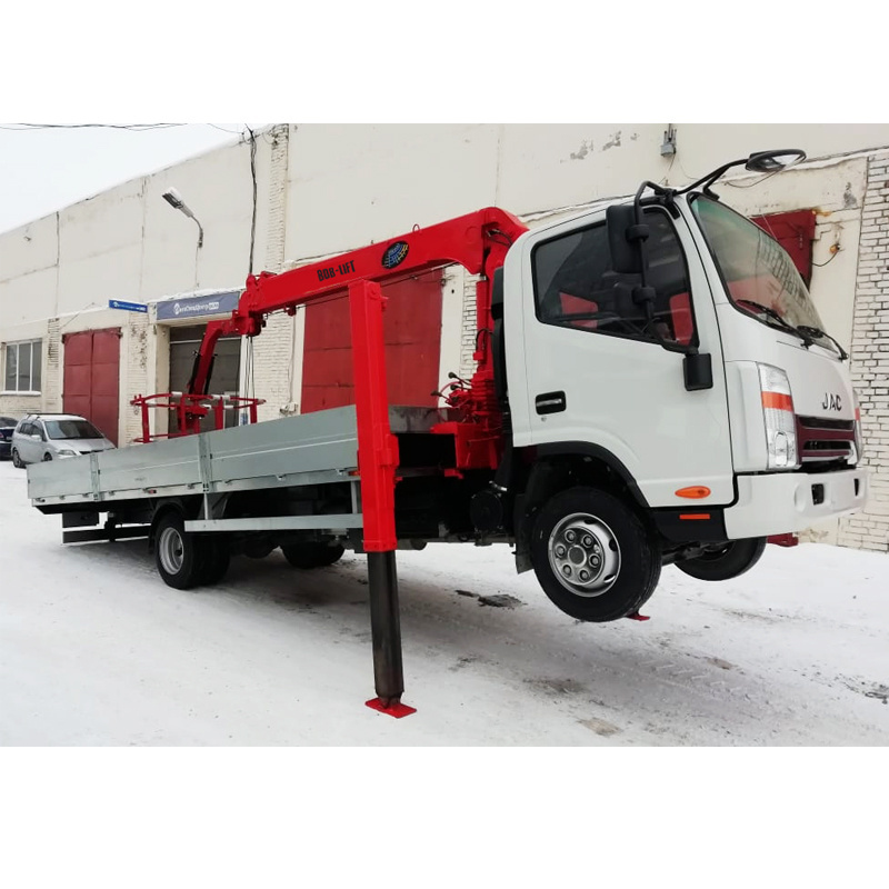 impeccable bob lift 5 Ton telescopic boom truck mounted man basket crane truck loading crane