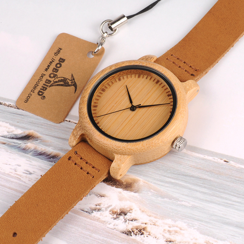 BOBO BIRD Lovers Wood Watches for Women Mens Leather Band Bamboo Couple Casual Quartz Watches OEM as Gift