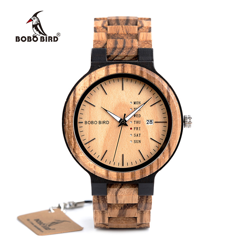 BOBO BIRD Hot sales stylish wrist Watch mens Wood luxury with Chronograph Quartz Watches