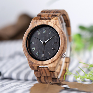 BOBO BIRD M30 Men's Charming Simple round Watch Top Brand Quartz with Miyota Movement Waterproof Zebrawood Strap Wooden