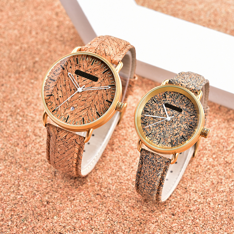 BOBO BIRD Wooden Couple Watch New Simple Fashion Men Wristwatch Cork Skin Design Waterproof Function Japan Movement Lover Gift