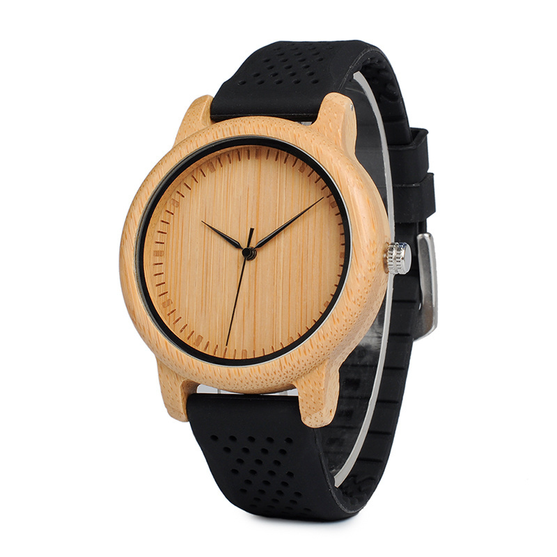 BOBO BIRD 2019 fashon Bamboo wood Watch Colorful with Silicone Strap quartz watches