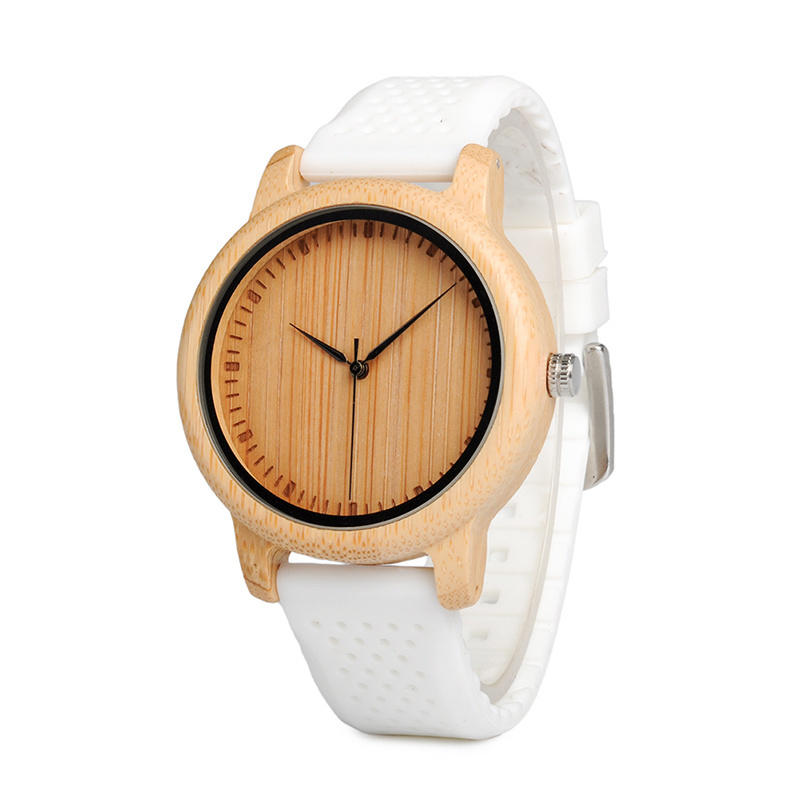 BOBO BIRD 2019 fashon Bamboo wood Watch Colorful with Silicone Strap quartz watches