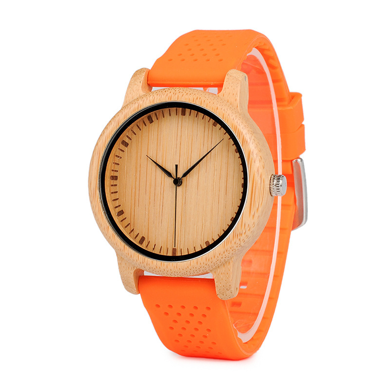 BOBO BIRD 2019 fashon Bamboo wood Watch Colorful with Silicone Strap quartz watches