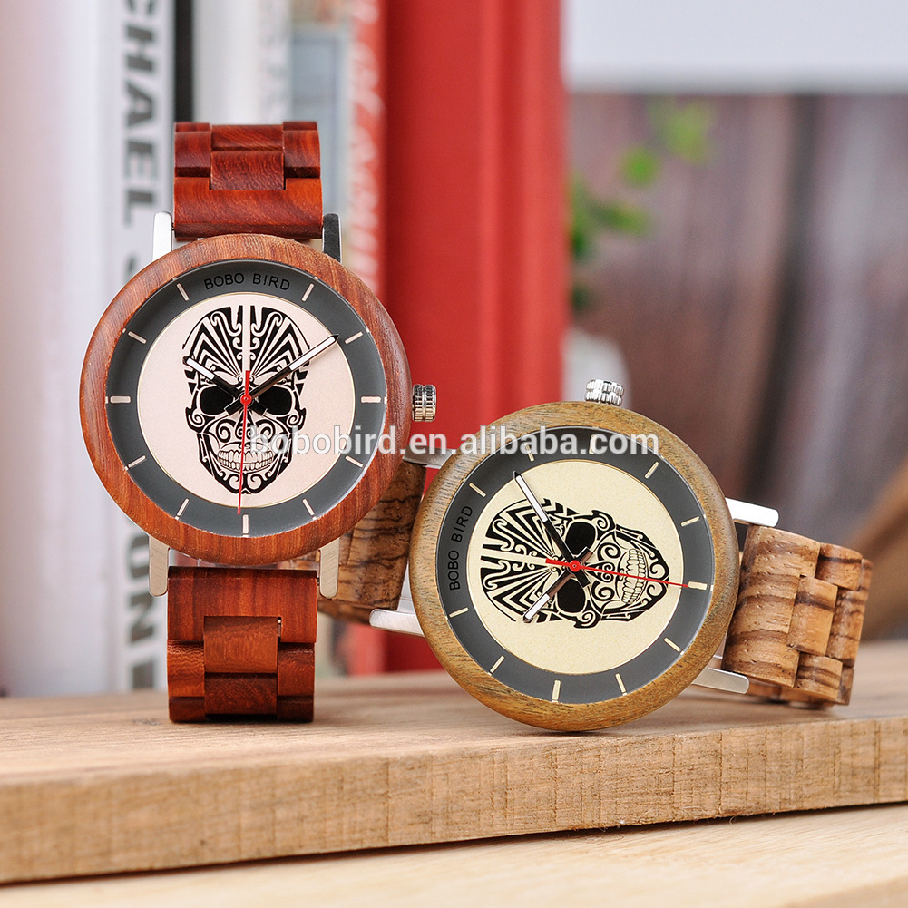 Couple Watches BOBO BIRD Personalized Skeleton Wood Watches