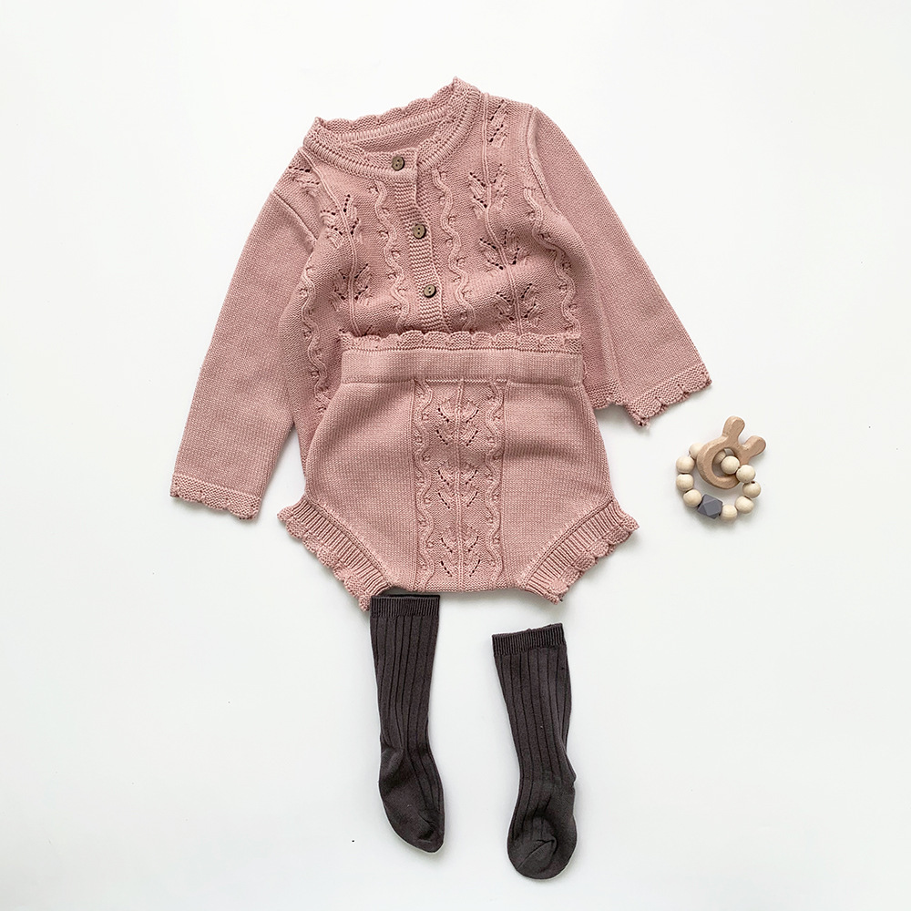 Latest New Design Crochet Sweater Clothing Toddler Girls Plain Outfits Knitted Sets Baby Sweater Winter Clothes