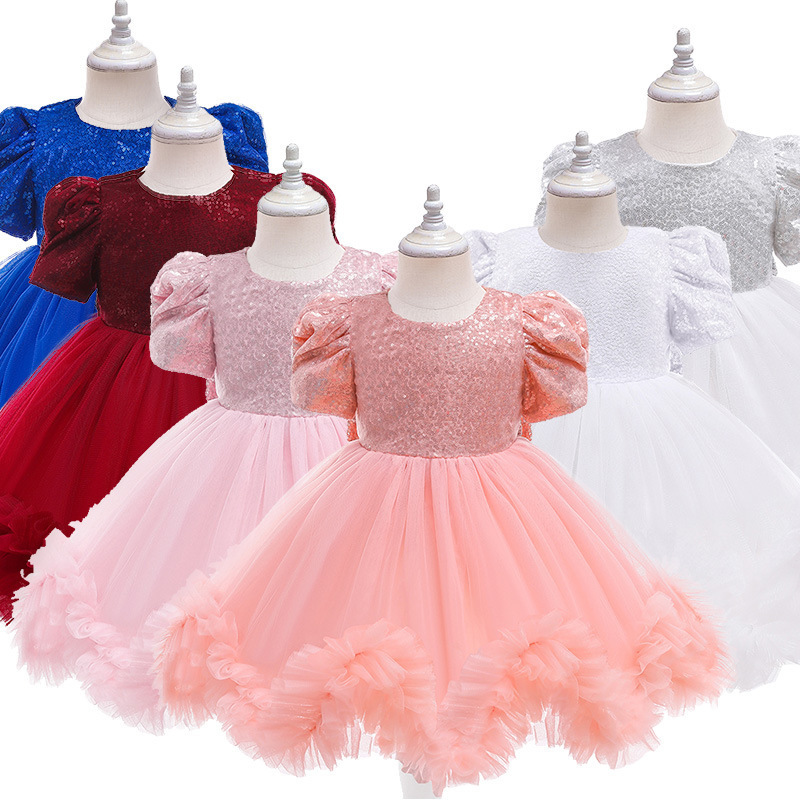 1st Year Birthday Dress Infant Sequin Party Princess Dress Baby Dress For Baby Girls Carnival Costume Newborn Clothes