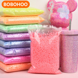 BOBOHOO Wholesale Opaque Macaroon Solid Jelly Colors Flat Back Non Hot Fix Resin Rhinestone For Mugs Tumblers Crafts Shoes Diy