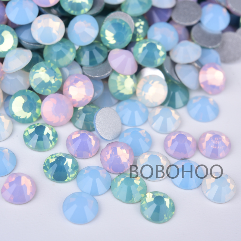 BOBOHOO Popular Glass Opal Series ss3-ss30 Flatback Crystal Rhinestones For Clothing Fabric