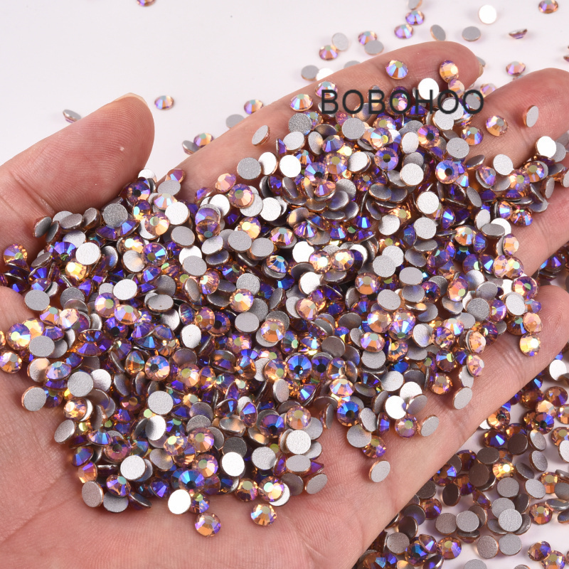 BOBOHOO Wholesale SS3-SS30 Normal Faceted Flat Back Round Glass Stones Crystal Rhinestones For Clothes