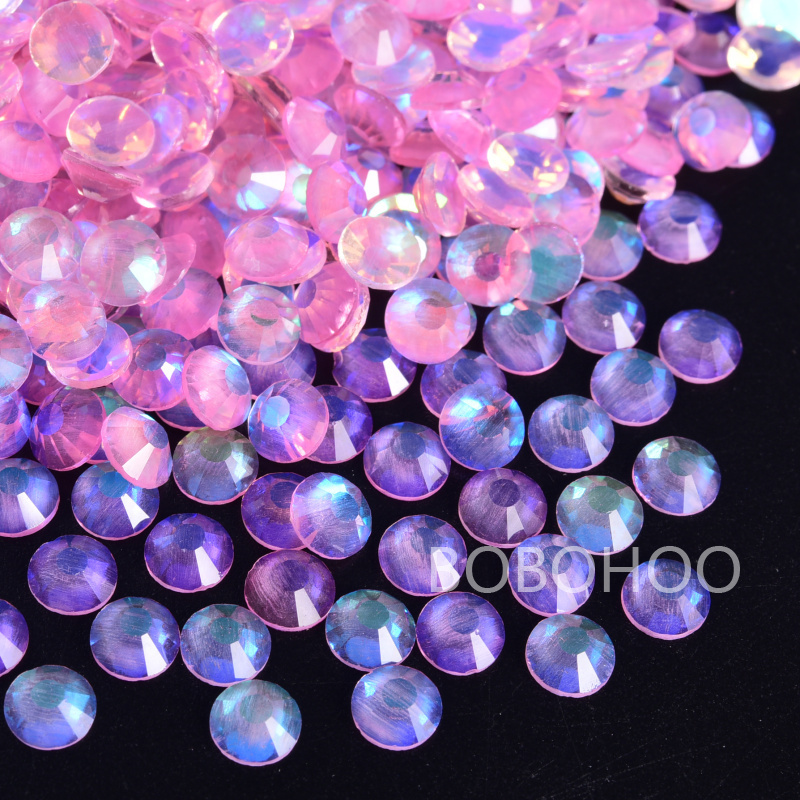 BOBOHOO Wholesale Aurora Colors Crystal Flatback Glass Rhinestones Non-Hotfix Nail Stones For Tumbler