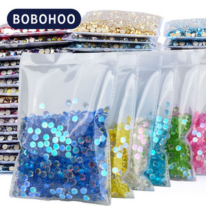 BOBOHOO Wholesale Aurora Colors Crystal Flatback Glass Rhinestones Non-Hotfix Nail Stones For Tumbler