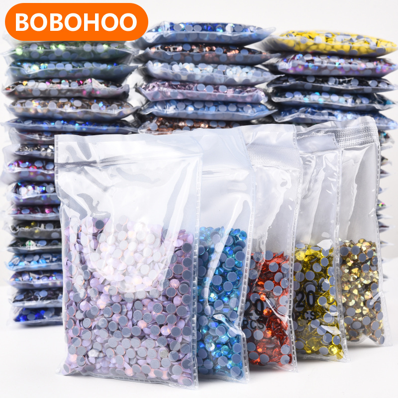 BOHOHOO Factory Flat Back Iron On Strass Transfer Wholesale Hotfix Glass Rhinestones For Dance Costumes