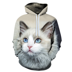 Fitspi Girl 3D Printing Women Hoodies Cat Animal Series Pullover Animals Long Sleeve Hoodies Girls Tops Man Sweatshirts