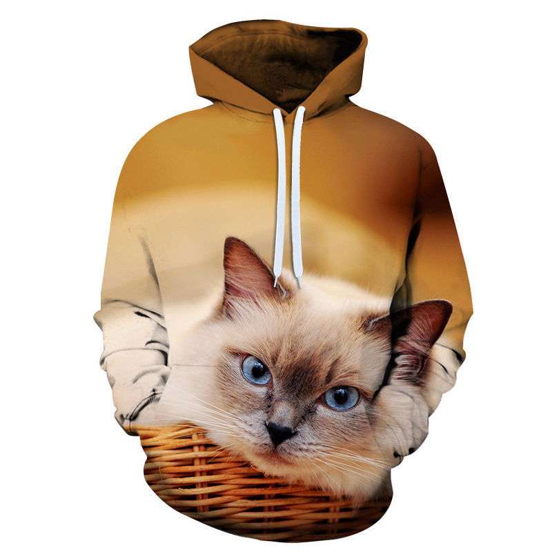 Fitspi Girl 3D Printing Women Hoodies Cat Animal Series Pullover Animals Long Sleeve Hoodies Girls Tops Man Sweatshirts