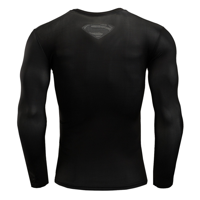 Fitspi Long Sleeve Sport Shirt Men Superhero 3d Compression T Shirt Quick Dry Men's Running T-shirt Gym Fitness Dropshipping