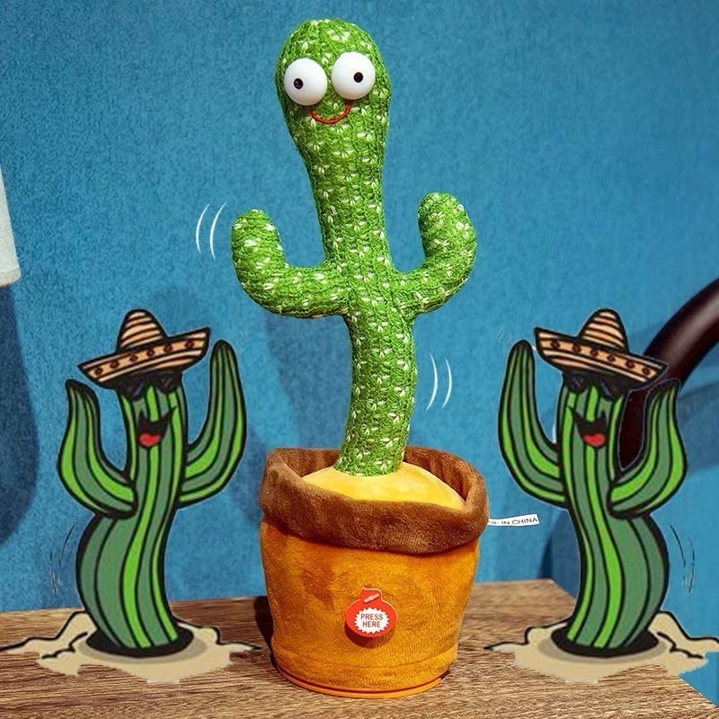 Wholesale Cute Stuffed Flower Pot Twisting cactus toy dancing and singing Dancing Cactus toy plush