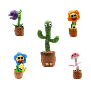 Wholesale Cute Stuffed Flower Pot Twisting cactus toy dancing and singing Dancing Cactus toy plush