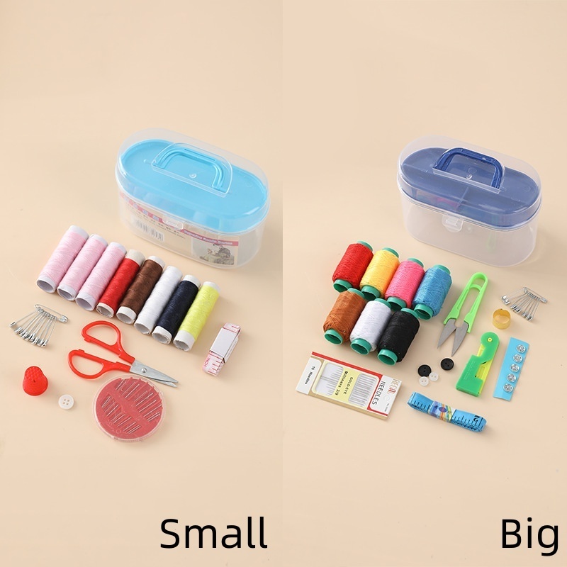 Household Sewing Kit DIY24 Set with Plastic Sewing Box and Steel Cutting Tools for Handmade Sewing