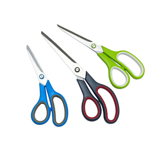 Stainless Steel 8inch Office Scissors Handmade Rubber-Plastic Student Stationery Paper-Cut Shears