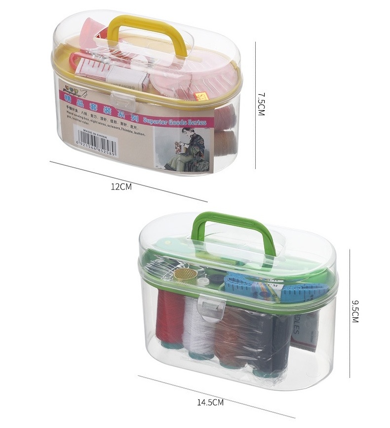 Household Sewing Kit DIY24 Set with Plastic Sewing Box and Steel Cutting Tools for Handmade Sewing