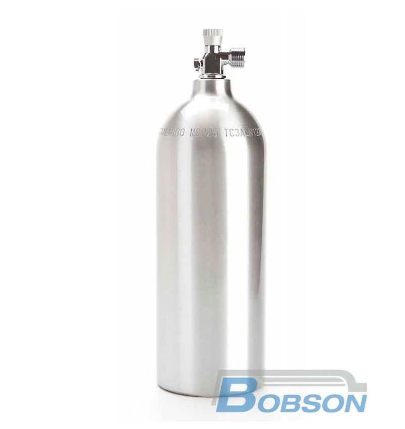 Customized ISO Standard 1800 psi 2000ml Aluminum Cylinders CO2 Air Tank  with on/off Valve