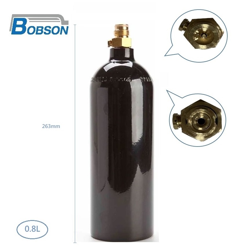 Customized 800ml (19oz) CO2 gas tank 1800 psi Aluminum Cylinder with on/off valve