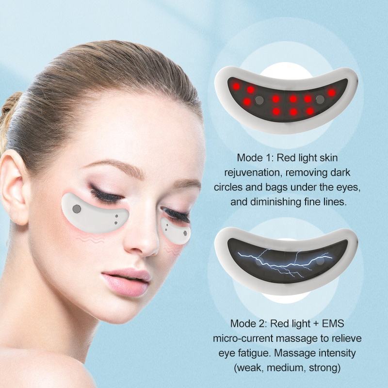 Led Red Light Eye Care Therapy Ems Massager With Gel Patch For Treatment Under Eye Wrinkle