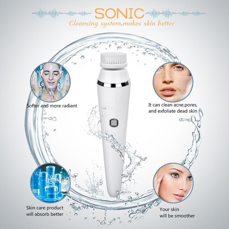 2023 Christmas Gift Rechargeable Electric Facial Cleansing Brush Private Label Cleaning Face Spin Cleanser Brush